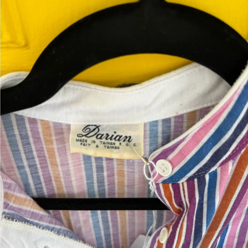 Vintage 1970’s Darian Colorful Striped Short Sleeve Dress Dress - Picture 4 of 4